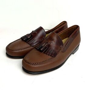 Bass Weejuns Women Size 10W Jaclyn Tassel Loafer Shoes Brown Two Tone Leather
